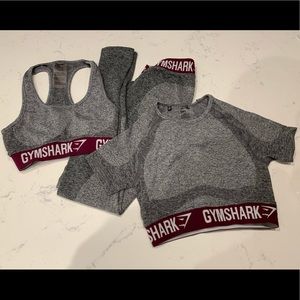 Gymshark Grey and Maroon 3 piece set